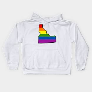 Rainbow Idaho Outline Kids Hoodie